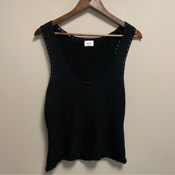 Wilfred Tops - Wilfred Aritzia Black 100% Cotton Knit Tank Top Women’s XL